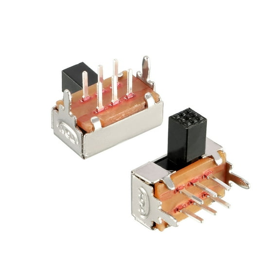 10Pcs 5mm Horizontal Slide Switch DPDT 2P2T 6 Terminals Panel Latching