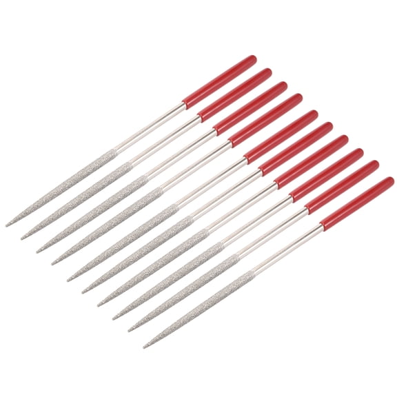 10Pcs 5mm x 180mm Round Diamond Needle File 150 Grit for Metal Glass Stone