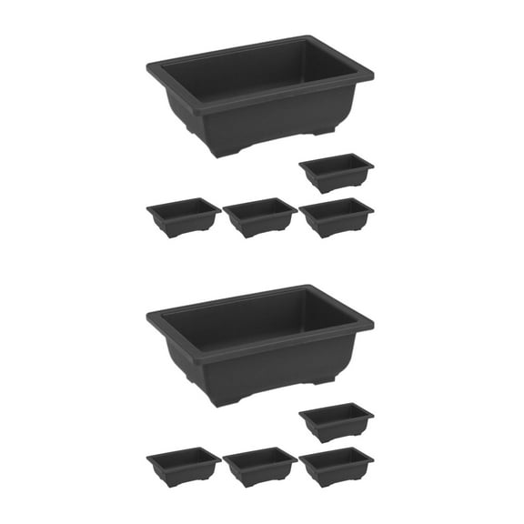 10Pcs 6.5 Inch Bonsai Training Pots, Rectangular Plastic Growing Pots for Garden Yard