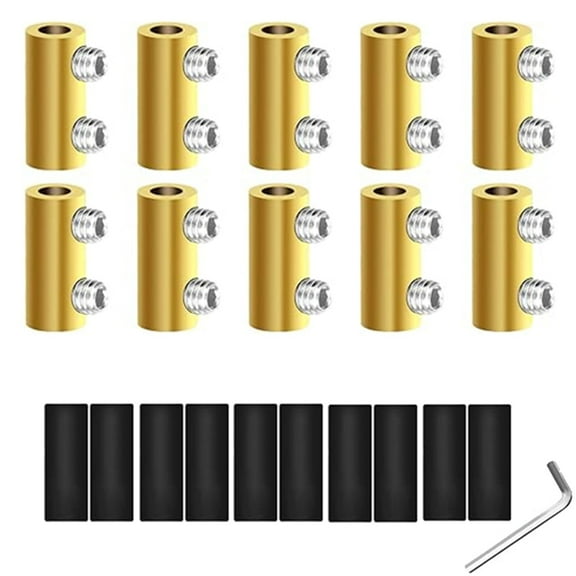 10Pcs 6 Gauge Wire Connectors with 10Pcs Heat Shrink Tubes,20Pcs Screws and Wrench 6 awg Splicing Quick Wiring Terminal 80 Amp Circuit Connecto.