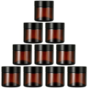 10 Pack 2oz(60ml) Amber Glass Cosmetic Jars with Lids - BPA Free Empty Containers for Cream, Lotion, Eye Cream