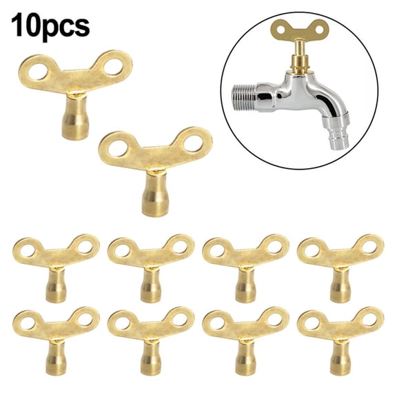 10Pcs 6Mm Hole Iron Keys Plumbing Bleeding Key Adiator Pipe Exhaust Valve Faucet Key Quick Open Handle Solid Water Tap