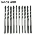 10Pcs 6Mm Triangle Carbide Tipped Drill Bit Set for Porcelain Tile