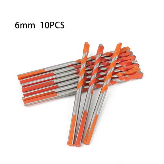 10Pcs 6Mm Triangle Drill Bit Multifunctional Drill Bit Triangle Drill Hand Smile Home