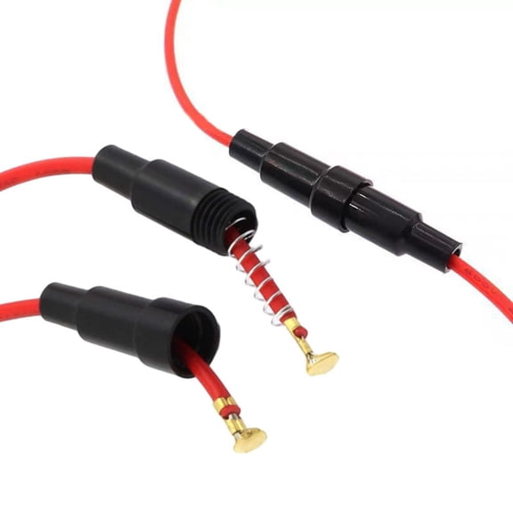 10Pcs 6X30Mm Inline Fuse Holder Fast-Blow Screw Type Fuse Holder With 22Awg Wire 6X30 YIWEI