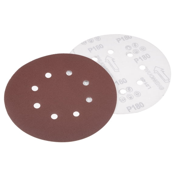 10Pcs 7 Inch 8 Hole Hook and Loop Sanding Disc 180 Grit Flocking Sandpaper