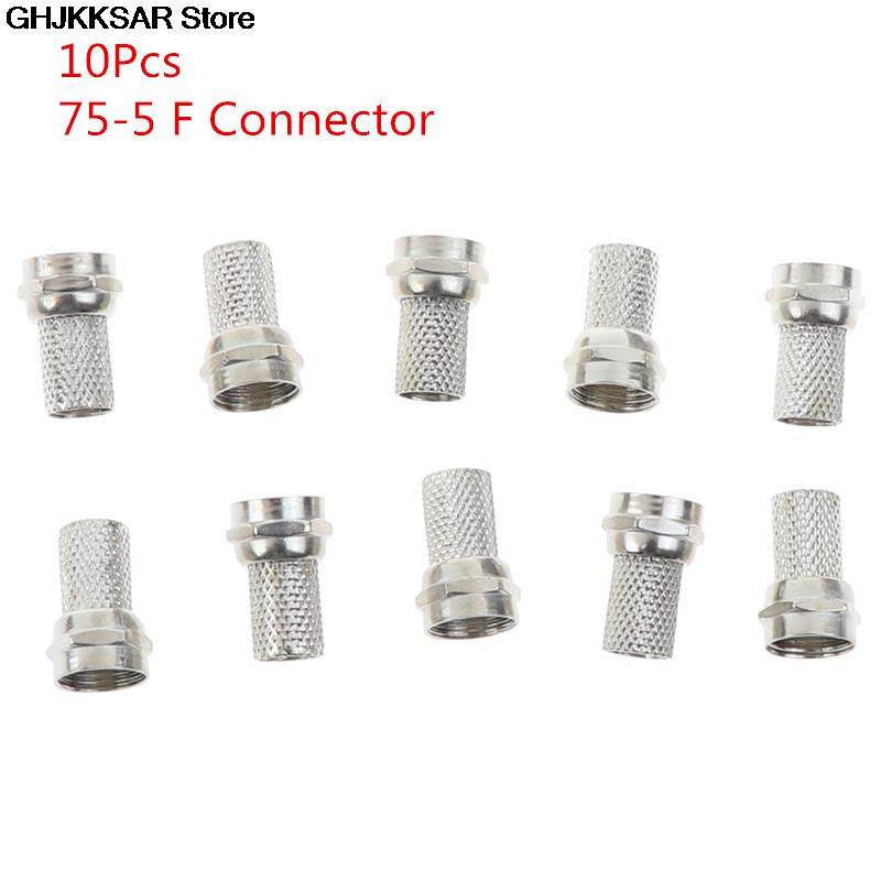 10Pcs 755 F Connector Screw On Type For RG6 Satellite TV Antenna Coax