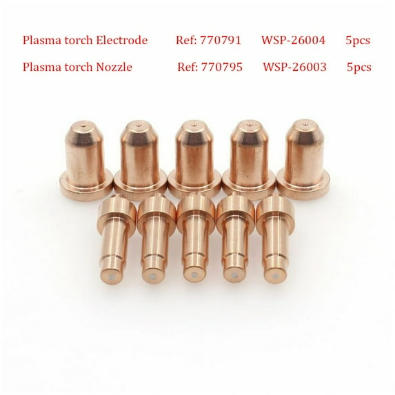10Pcs 770795 770791 Plasma Torch Electrode Wsp-26004 Plasma Cutting Torch Wsp-26003 Welding Consumable For Hobart Air Force 12Ci