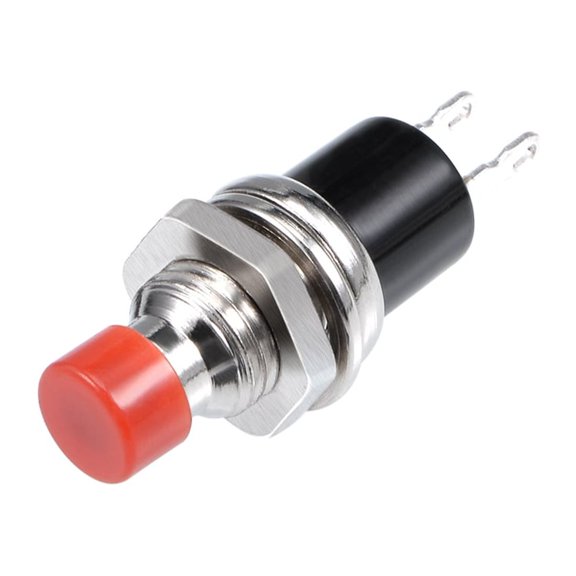 10Pcs,7mm Red Momentary Push Button Switch Round Flat Button SPST 1 NO 1 NC