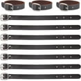 thumbnail image 1 of 10Pcs 8 Inch Genuine Leather Luggage Tag Straps Adjustable Label Replacement Loop Belts Stirrup Strap with Buckle for Suitcase Backpacks ID Card Pass Holder Travel Hanging Accessories Brown, 1 of 6