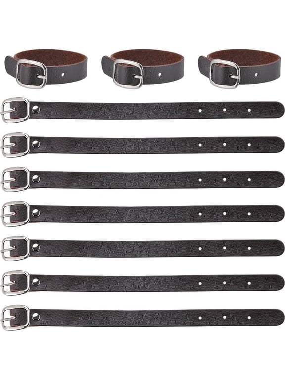 10Pcs 8 Inch Genuine Leather Luggage Tag Straps Adjustable Label Replacement Loop Belts Stirrup Strap with Buckle for Suitcase Backpacks ID Card Pass Holder Travel Hanging Accessories Brown DIY