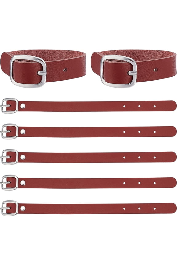 10Pcs 8 Inch Leather Luggage Labels Strap Cowhide Luggage Tags Replacement Belts with Buckle Watch Band Strap for ID Card Pass Holder Travel Storage Hanging Accessories Saddle Brown Saddle BrownDIY