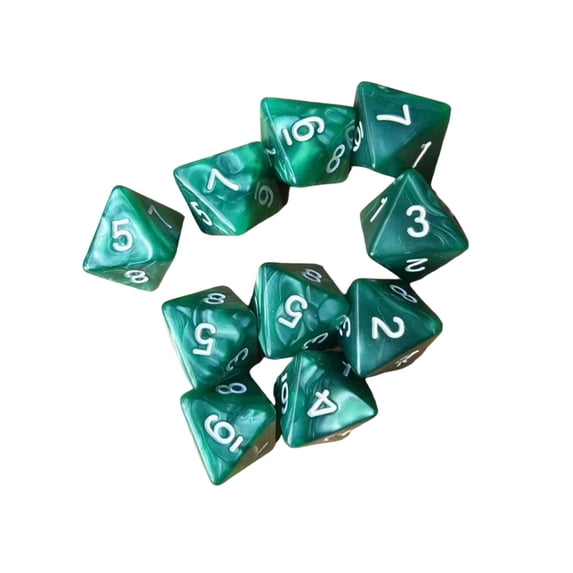 10Pcs 8-Sided Polyhedral Dices Acrylic Game Dices Marble Pattern Table Game Dices Suitable for Role Playing Game