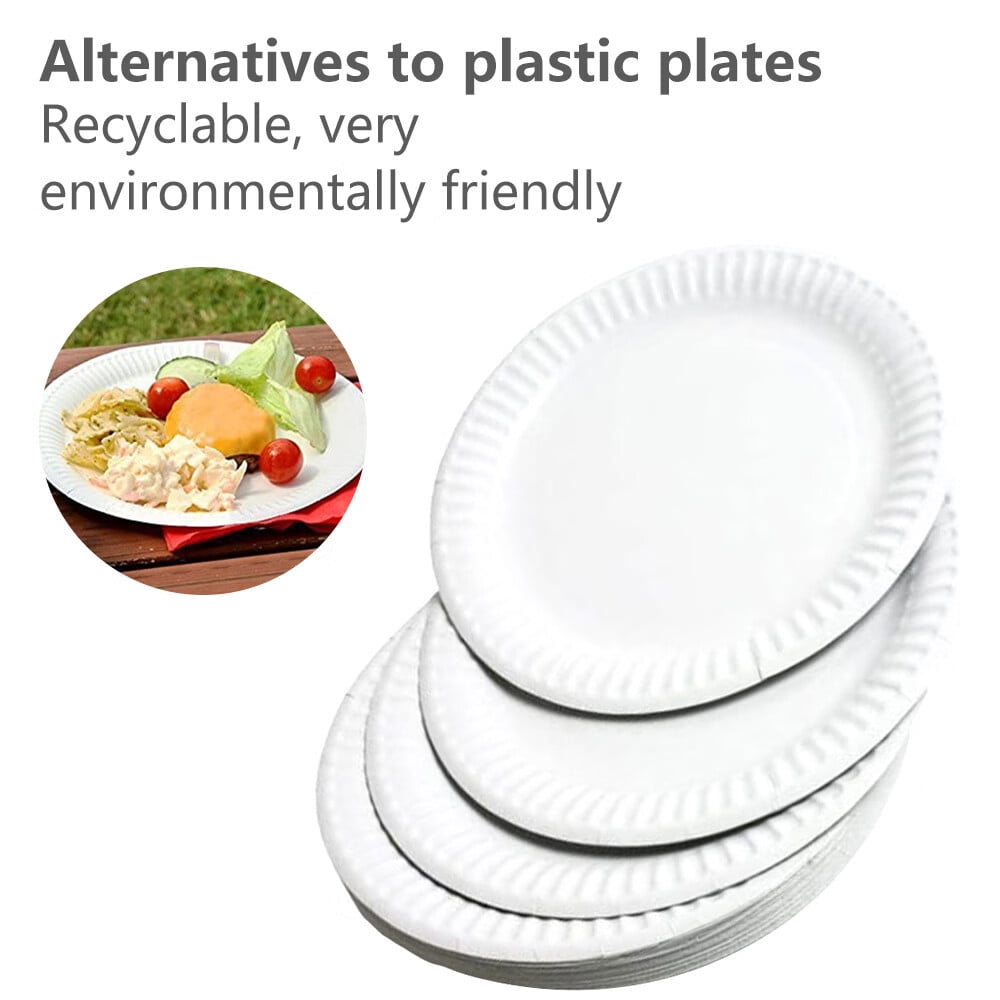 Disposable Paper Plates Burgundy, 6 3/4 Inches Paper Dessert Plates, Strong  and Sturdy Disposable Plates for Party, Dinner, Holiday, Picnic, or Travel  Party Plates, Pack of 50 - By Amcrate 