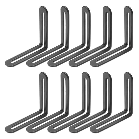 10Pcs 80mm x 80mm Adjustable Flat Mending Plate with Slot, Black