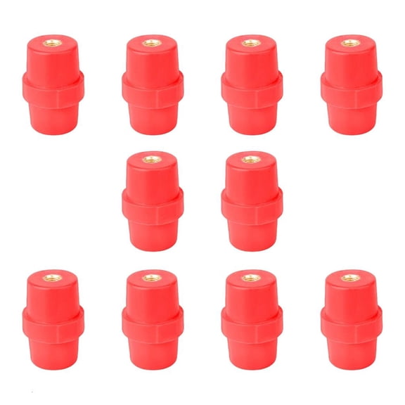 10Pcs 8mm Polyester Standoff Insulators Busbar Insulator Supporter Electrical Insulators Conical Busbar Block