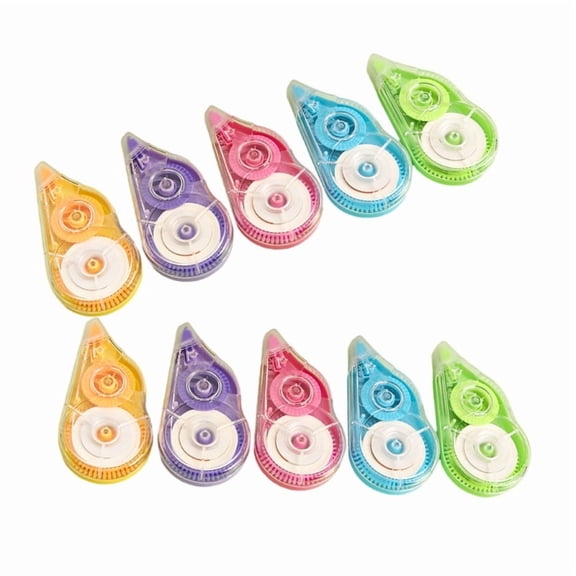 10Pcs 8mx5mm Correction Tape Roller Total 80m White Out Correction Tape