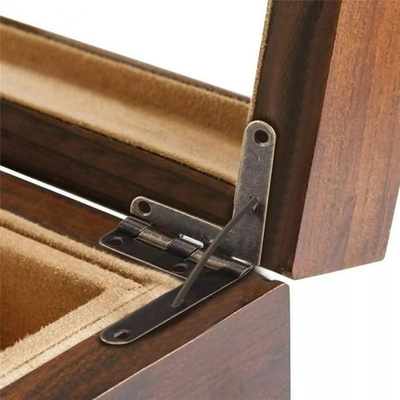 10Pcs 90° Angle Wooden Box Supports Hinge for Small Wooden Jewelry Wine Case Bronze
