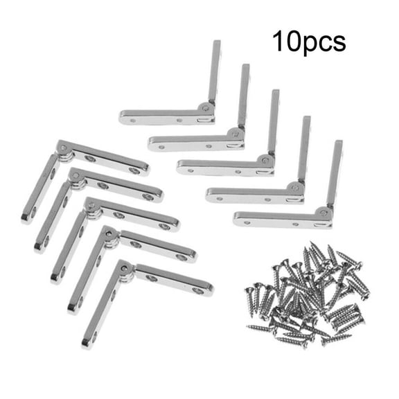 10Pcs 90° Support Hinge Fan Wooden Box Hardware Accessories Iron Hinge