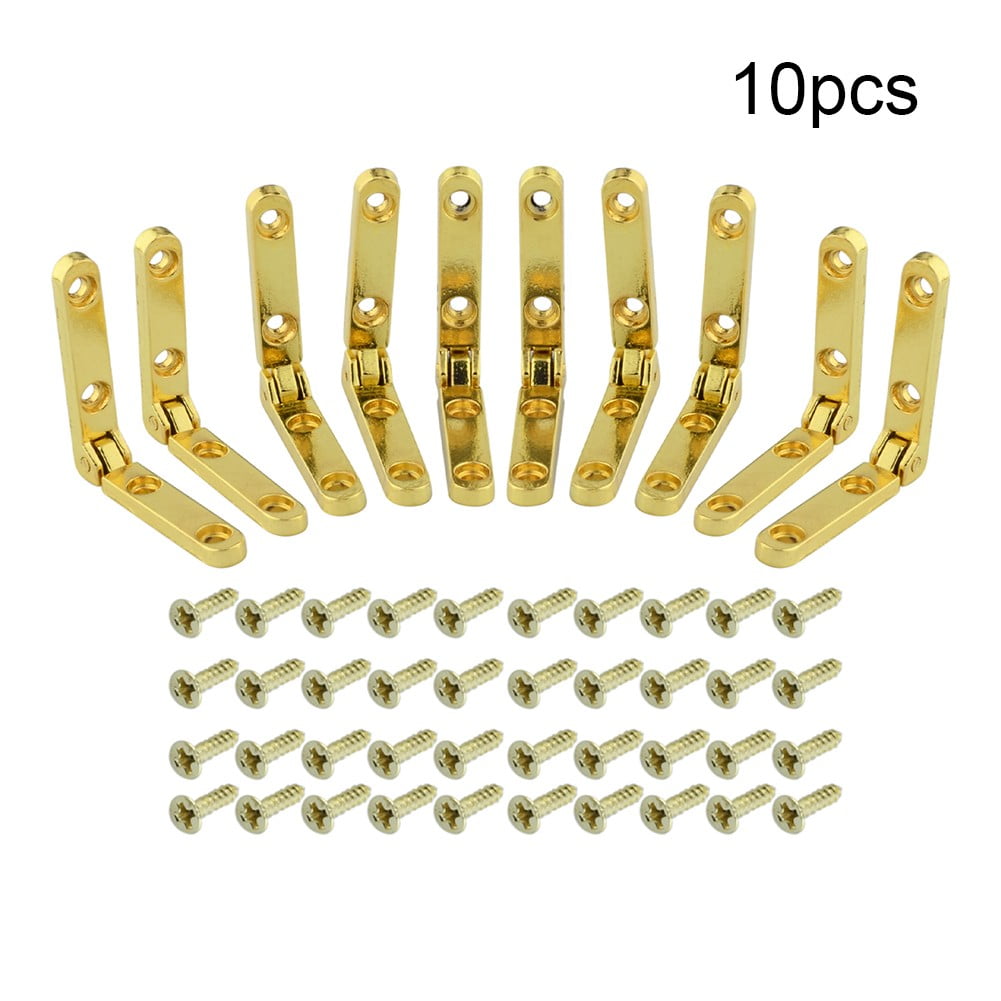 10Pcs 90° Support Hinge Fan Wooden Box Hardware Accessories Iron Hinge