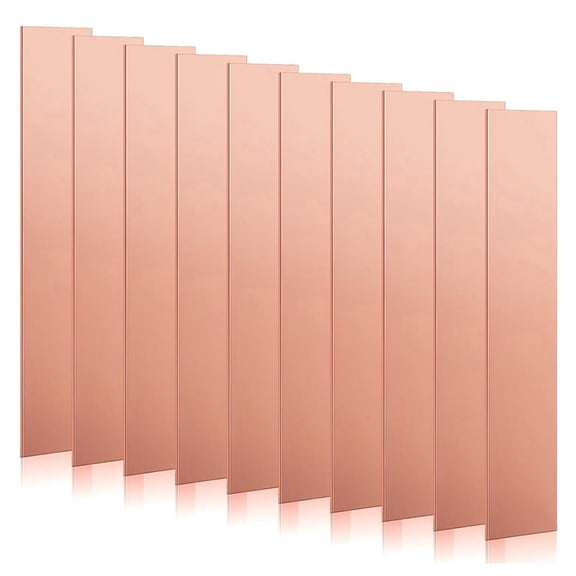 10Pcs 99.99% Pure Copper Anode Strip, 5.9x0.98x0.04Inch Copper Plate Sheet for Electroplating Kit