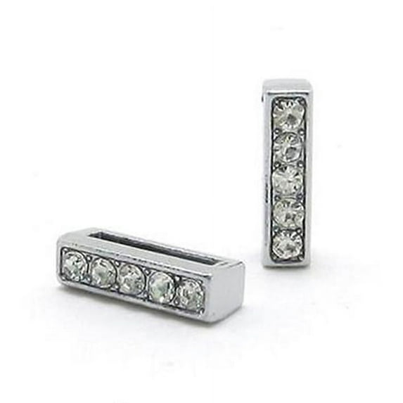 10Pcs A-Z 8mm Rhinestone Slide Letter Charm DIY for Leather Name Bracelet Belt