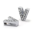 thumbnail image 1 of 10Pcs A-Z 8mm Rhinestone Slide Letter Charm DIY for Leather Name Bracelet Belt, 1 of 8