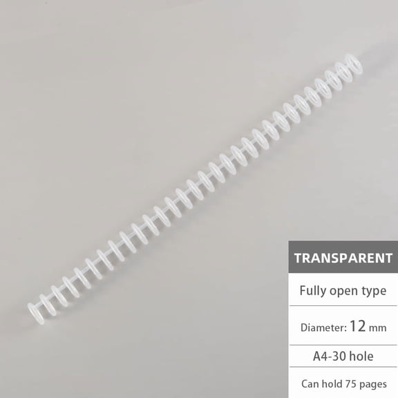 Plastic Binding Coils, Clear, 10 Count