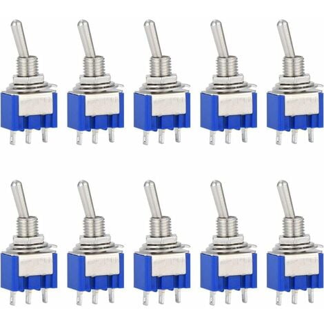 10Pcs AC 125V 6A on-on 3 Pin Mini Toggle Switch 2 Position, for Arduino Car Truck Boat Vehicle Switches