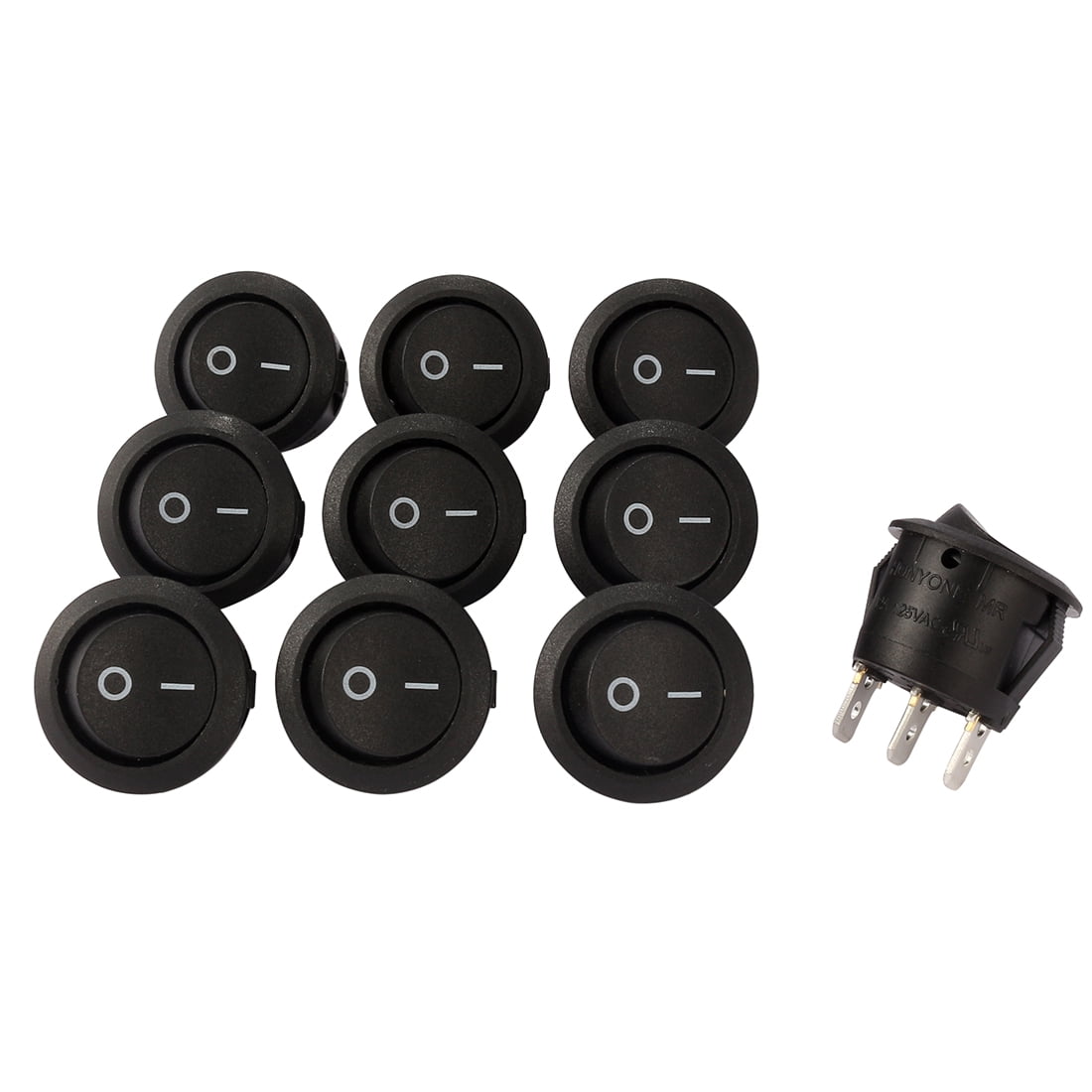 On Off Switches Uxcell 10-Pack Black SPST On/Off Es - AC 125V/12A, 250V ...
