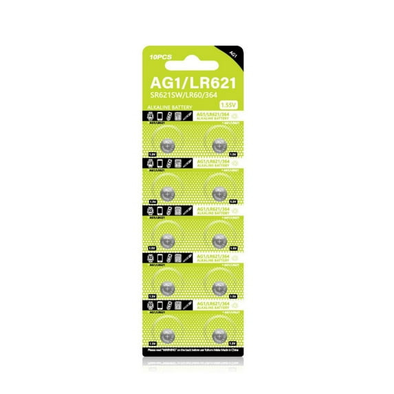 10Pcs AG1 Button Batteries LR621 LR60 SR621SW SR60 SR60L SR60 L621 TR621 SR621 LR621W 164 CX60 D364 GP364 364A For Watch