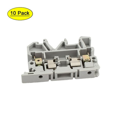 10Pcs ASK1EN DIN Rail Mount Fuse Holder Terminal Block 500V 4mm2 Cable Gray
