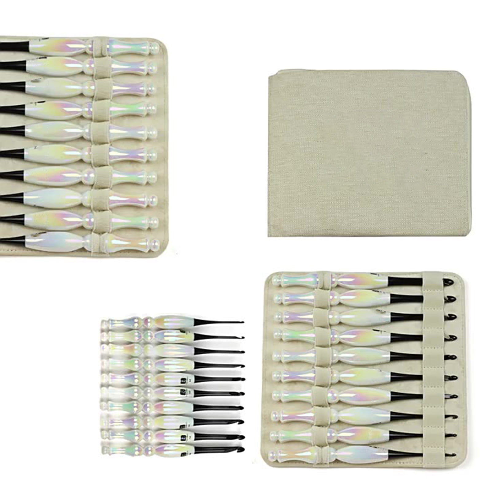 10Pcs Acrylic Handle Crochet Hook Set Ergonomic Grip Aluminium Crochet Hook Yarn Craft Tool for Sweater Scarf Socks Bag