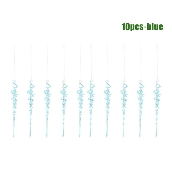 10Pcs Acrylic Icicle Hanging Decor for Christmas Tree and Home Holiday Party