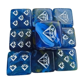 10Pcs Acrylic Jewel Pattern Dices Round Corner Dices Jewel Pattern Table Game Dices Math Counting Teaching Tool Enduring