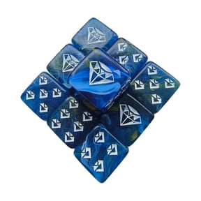 10Pcs Acrylic Jewel Pattern Dices Round Corner Dices Jewel Pattern Table Game Dices Math Counting Teaching Tool Enduring