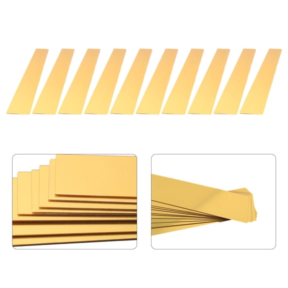 10Pcs Acrylic Long Strip Mirror Mosaic Wall Stickers DIY Art Living Room Bedroom Ornament 3D Lines Wall Sticker Home Decoration gold Smile Home