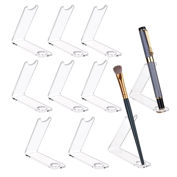 10Pcs Acrylic Pen Holder Display Stand Clear Single Pencil Display Stands Clear Pen Stand Paintbrush Drying Rack Pencil Wand Holder Showcase for DIY