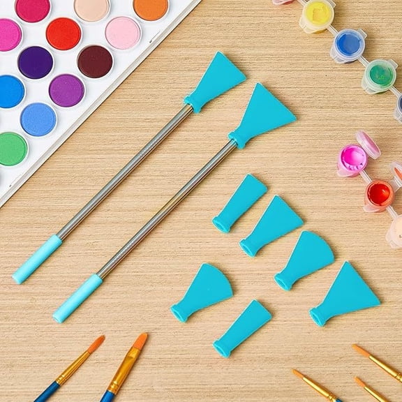 10Pcs Acrylic Pouring Tools With Stainless Steel Straw Blow Tips - Fluid Art Supplies For Diy Painting, Crafts, Canvas Art, Home Decor - For Artists, Hobbyists, Beginners, Art