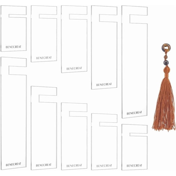 10Pcs Acrylic Tassel Maker Tool 5Sizes Rectangular Knitting Tool Lattice Tassel Maker