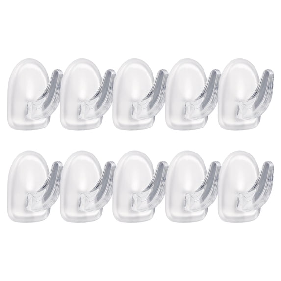 10Pcs Adhesive Hooks for Hanging, Small Sticky Wall Hooks with Non Marking Sticker for Home Kitchen Bathroom Bedroom Office, 1X1In (White1)