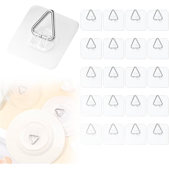 10Pcs Adhesive Plate Hangers for the Wall,Plate Wall Hangers for Display,Invisible Picture Hanging Vertical Hooks for Decorative Plates, Photo Frames, Paintings and Art Plate Hangers,2.63"10Pcs