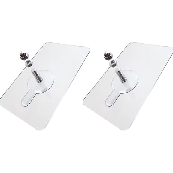 10Pcs Adhesive Wall Hanger Hooks, No Drilling Sticker Hanging Nails Hook Holder Screws for Kitchen Bathroom Storage Room Tile Wall (0.47" Screw, Square-2.3"x2.3")