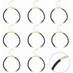 10Pcs Adjustable Cord Bracelet Bulk Black Braid Bracelets 8-5/8 Inch Nylon Cord Bracelets Half Finished Bracelet Friendship Rope with Lobster Claw Clasps for Jewelry Making diy