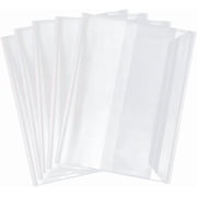 10Pcs Adjustable Plastic Book Covers Clear 8.5 x 6.2 Inch Waterproof Transparent Book Sleeve with Self-Adhesive Strip Document Paper Protector