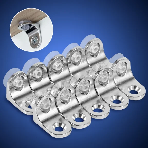10Pcs Adjustable Zinc Alloy Glass Shelf Brackets For Wood Board