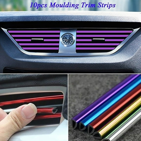 10Pcs Air Conditioner Outlet Decor Strip for Car Vent Outlet 23 Pieces Car Accessories Bling Interior