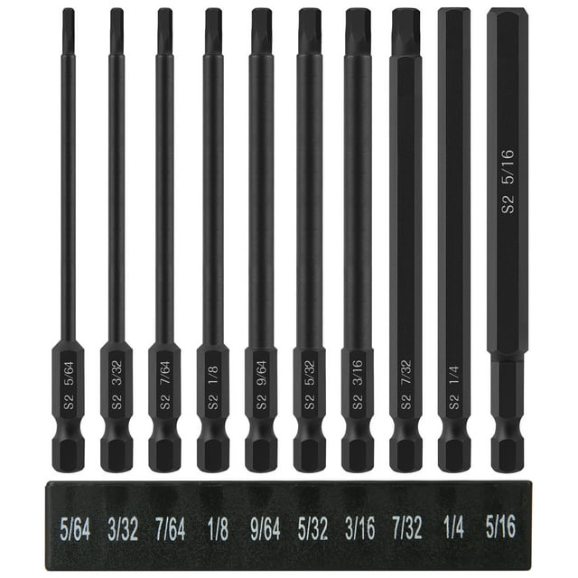 10Pcs Allen Key Drill Bit Set 1/4" Hex Shank Allen Wrench Drill Bits