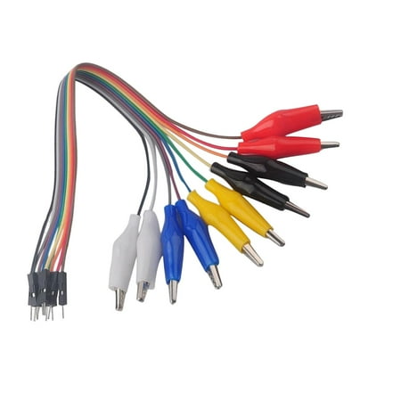 10Pcs Alligator Clip, Test Leads Insulated Wire Electronic Testing , 20cm