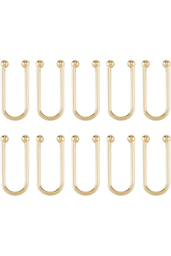 10Pcs Alloy Bikini Clips Golden U Shape Ring Buckle Linker Bikini Buckles Metal Bra Connector for Swimwear Front Clasp Garment Accessory DIY Supplies